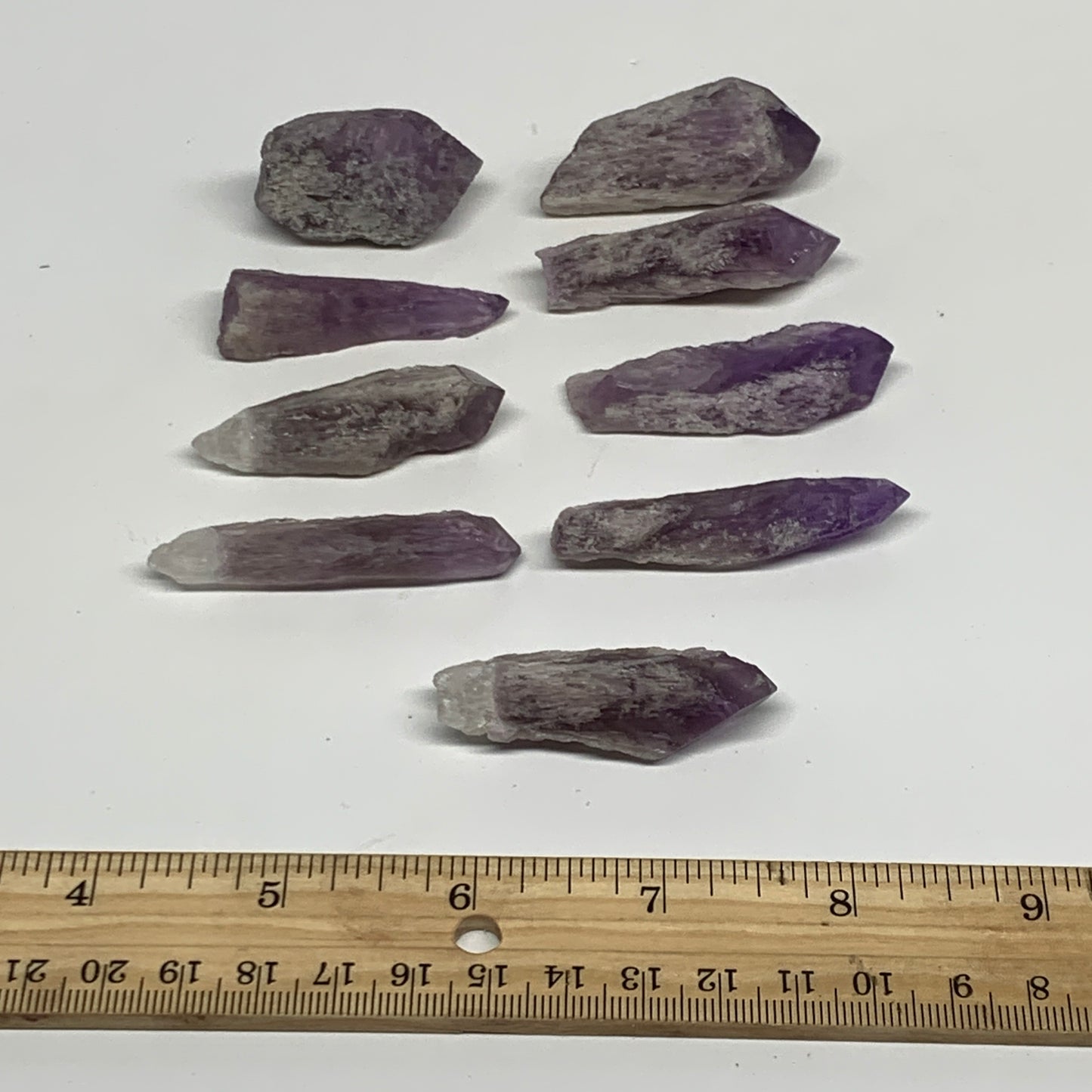 106.4g, 1.5" - 2.2", 9pcs, Amethyst Point Polished Rough lower part @Brazil, B28