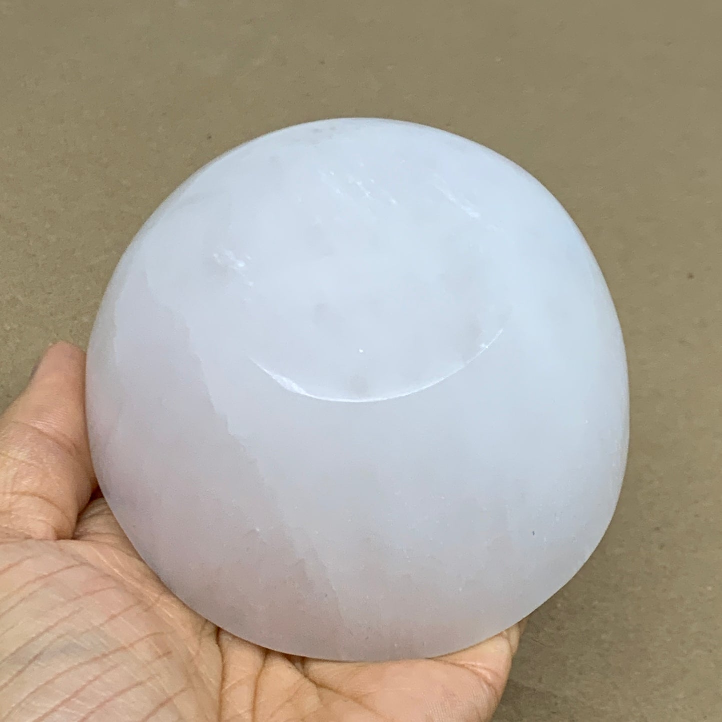 0.93 lbs, 3.5" Natural Round Selenite Bowl Crystals from Morocco, B35930