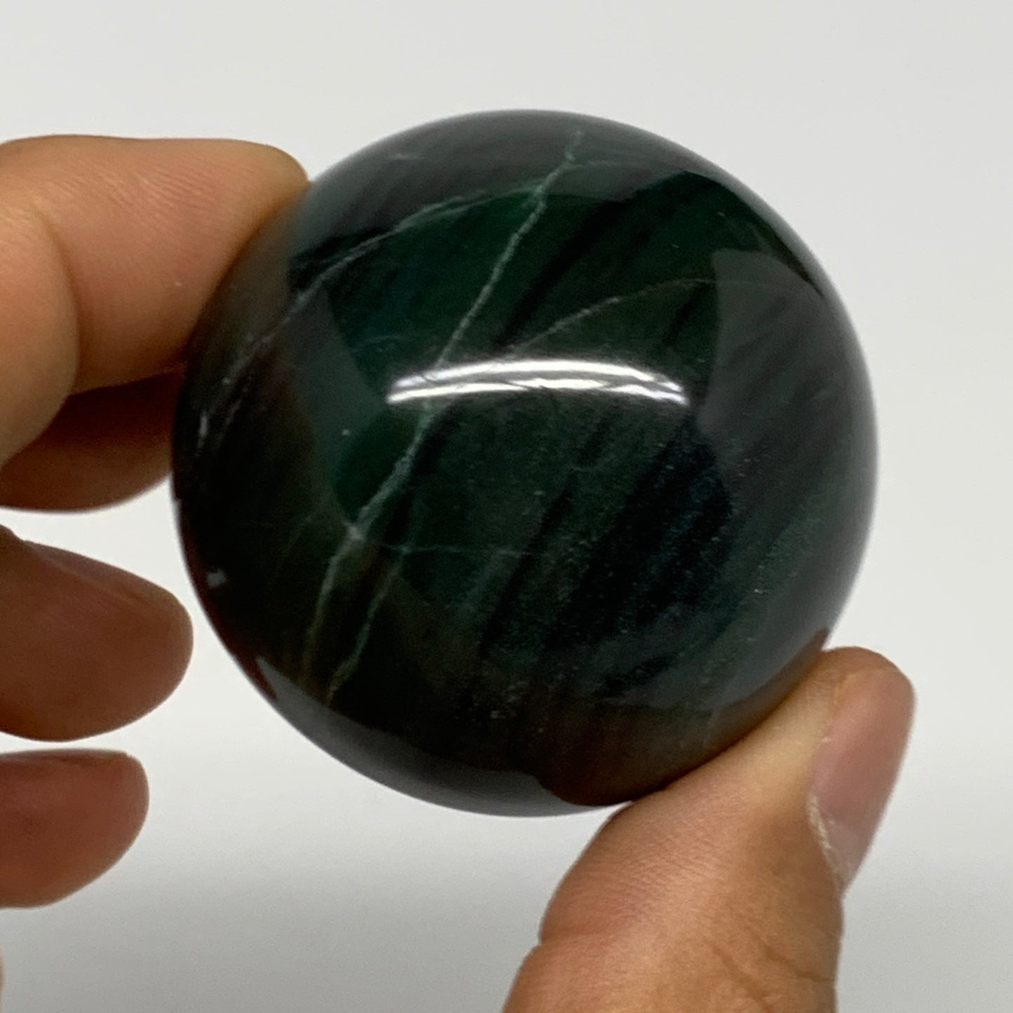 115.5g, 1.7"(43mm) Green Zade Stone Sphere Gemstone,Healing Crystal, B27156