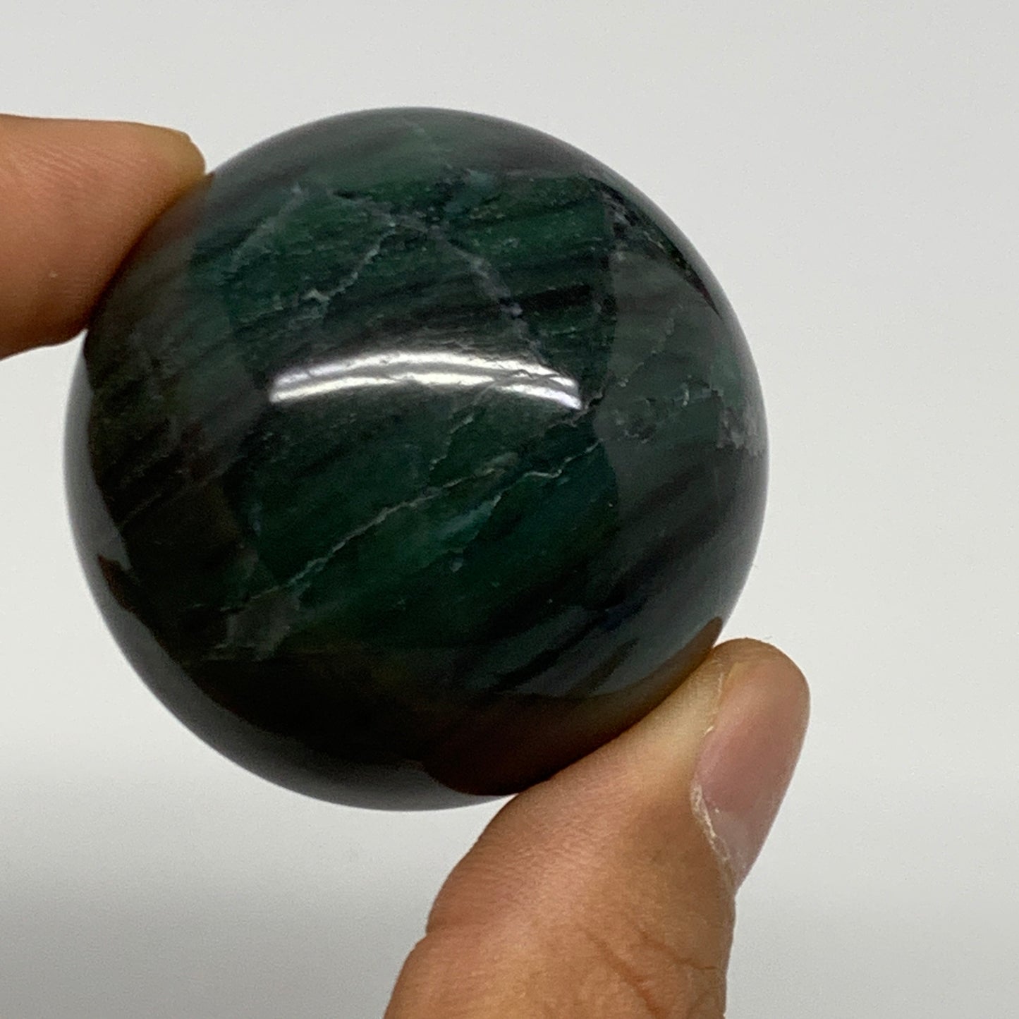 115.5g, 1.7"(43mm) Green Zade Stone Sphere Gemstone,Healing Crystal, B27156