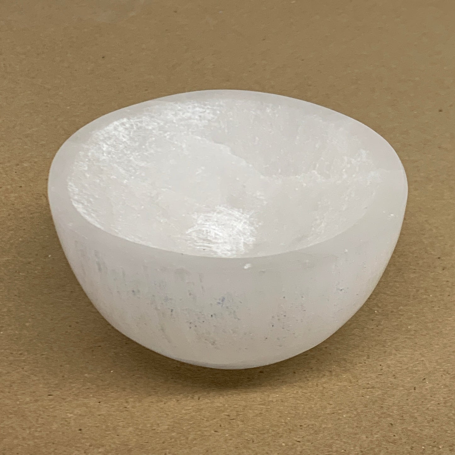 0.93 lbs, 3.5" Natural Round Selenite Bowl Crystals from Morocco, B35930