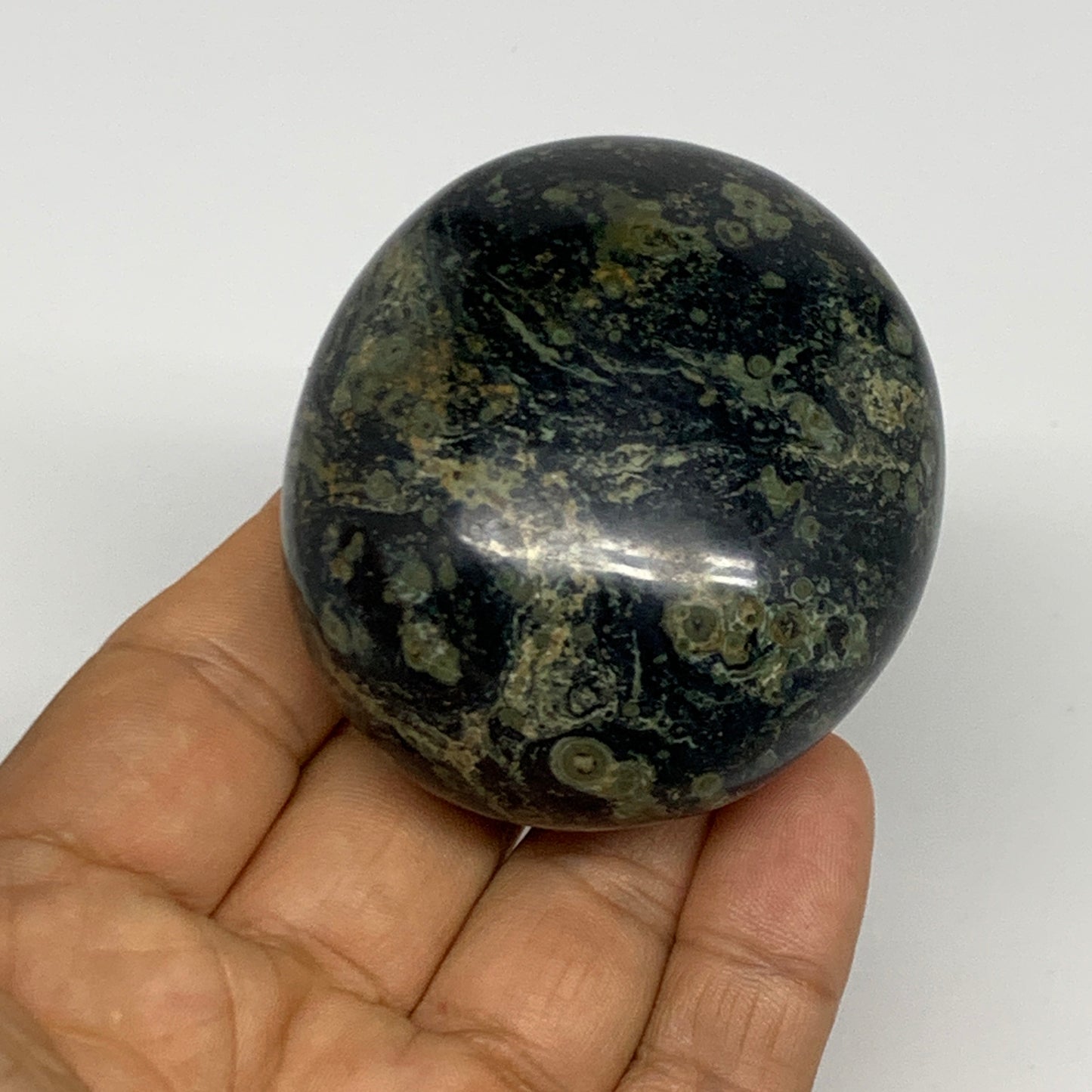 155.9g, 2.4"x2.2"x1.3", Crocodile Kambaba Jasper Palm-Stone @Madagascar, B28050