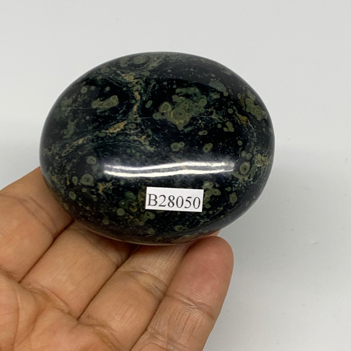 155.9g, 2.4"x2.2"x1.3", Crocodile Kambaba Jasper Palm-Stone @Madagascar, B28050