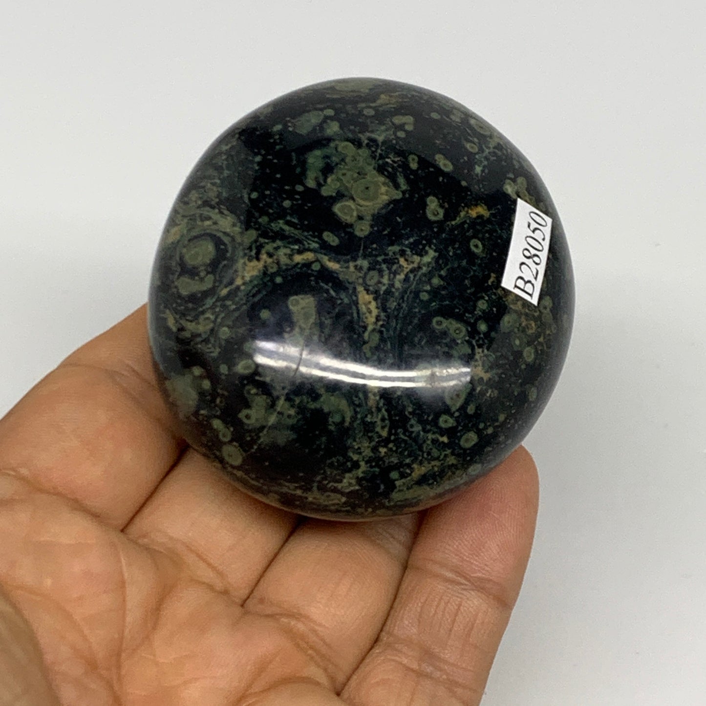 155.9g, 2.4"x2.2"x1.3", Crocodile Kambaba Jasper Palm-Stone @Madagascar, B28050