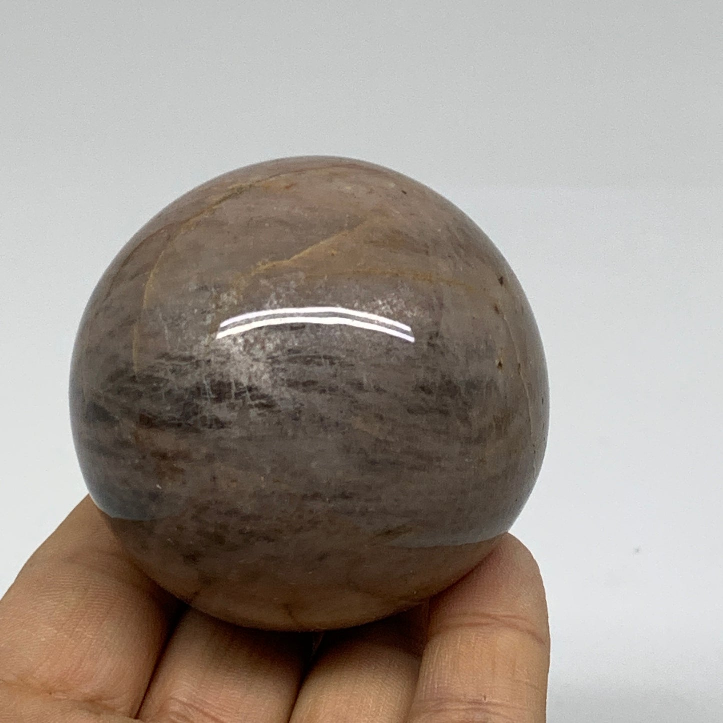 0.54 lbs, 2.2"(56mm), Black Moonstone Sphere Ball Gemstone Polished, B37524