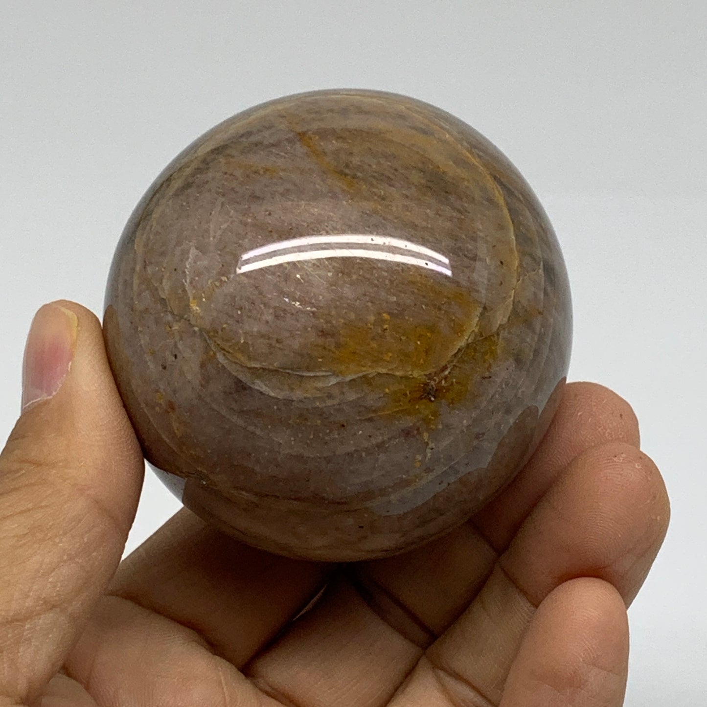 0.54 lbs, 2.2"(56mm), Black Moonstone Sphere Ball Gemstone Polished, B37524