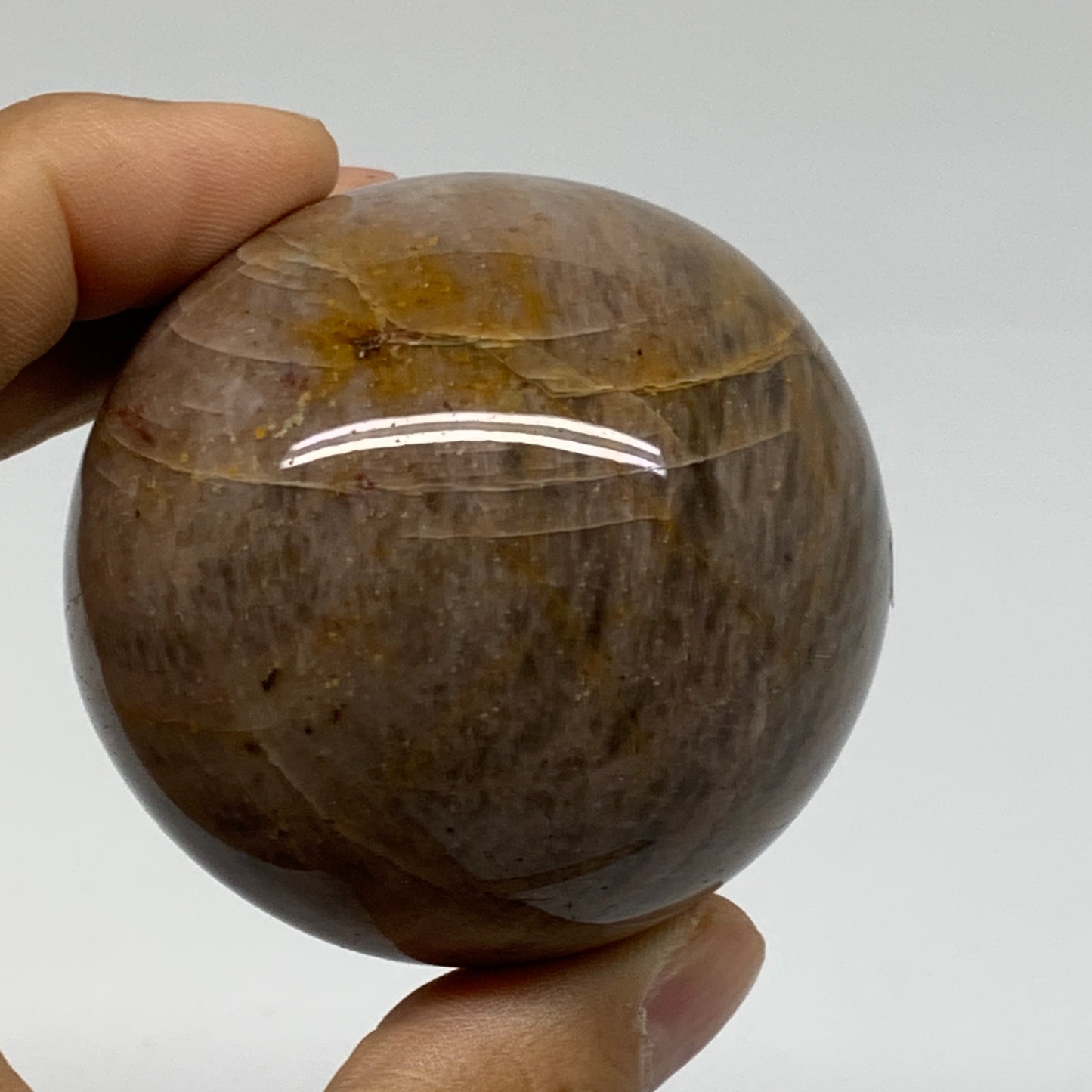 0.54 lbs, 2.2"(56mm), Black Moonstone Sphere Ball Gemstone Polished, B37524