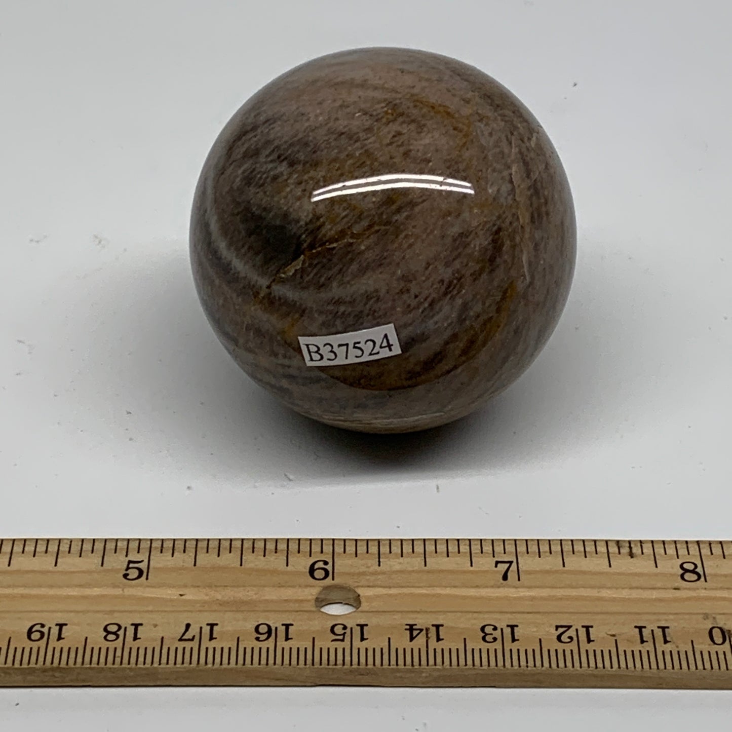 0.54 lbs, 2.2"(56mm), Black Moonstone Sphere Ball Gemstone Polished, B37524