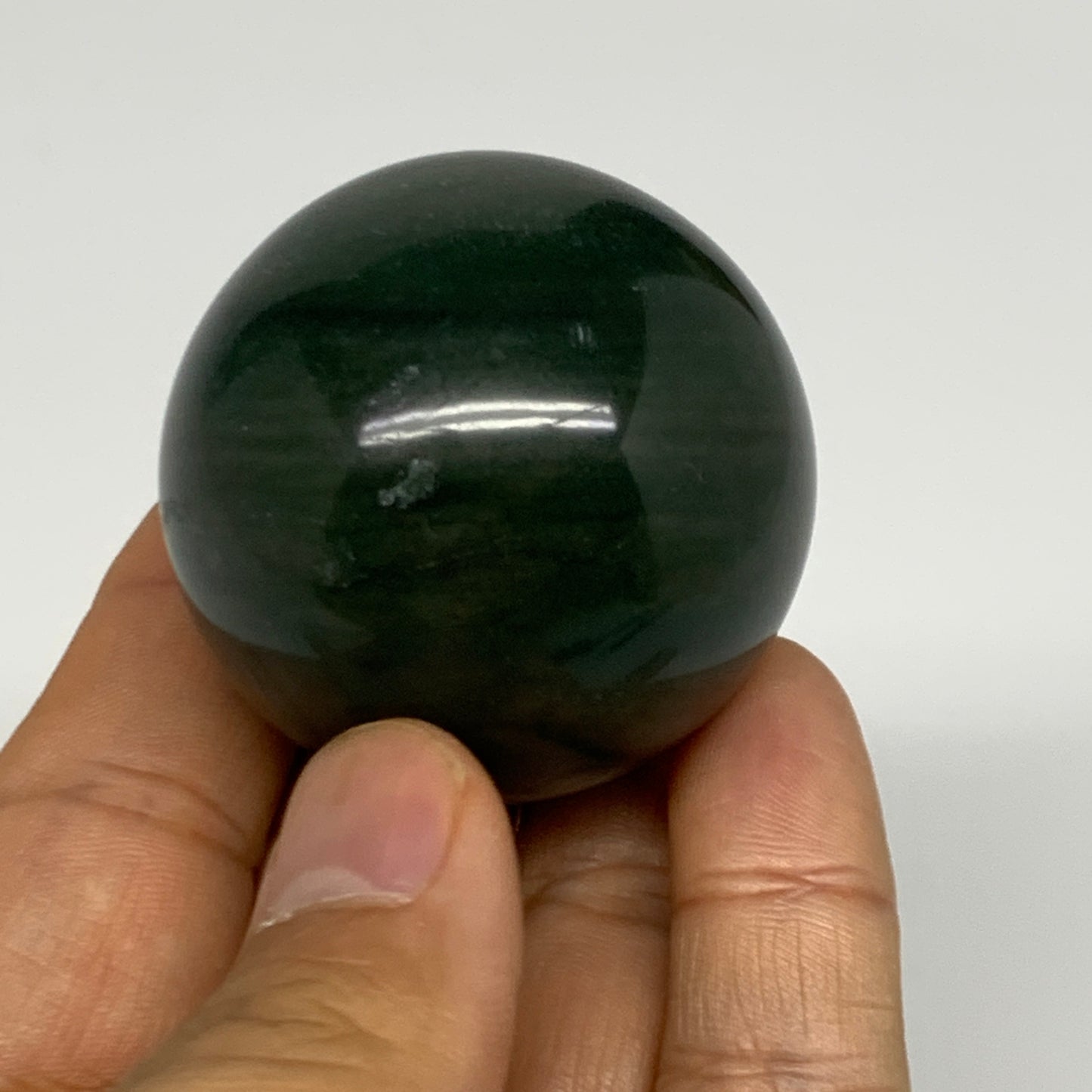 114g, 1.7"(42mm) Green Zade Stone Sphere Gemstone,Healing Crystal, B27158