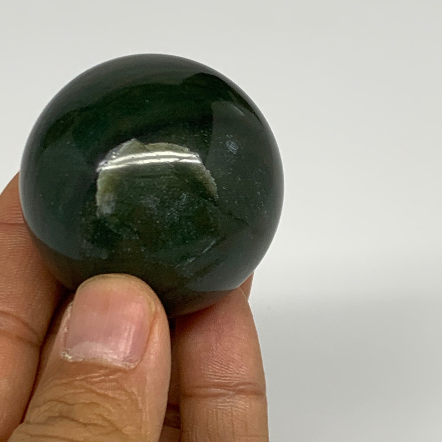 114g, 1.7"(42mm) Green Zade Stone Sphere Gemstone,Healing Crystal, B27158