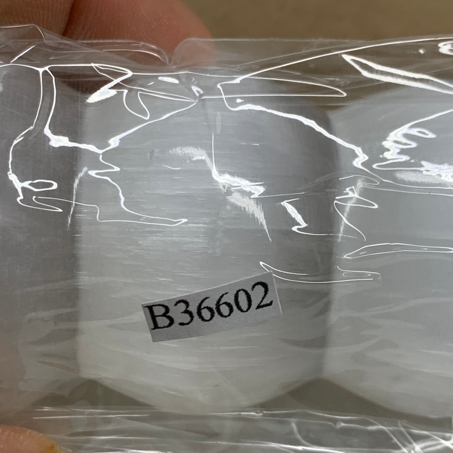 0.9 lbs.,7.5"x1.6", Large White Selenite Spiral Wand Crystal Point, B36602