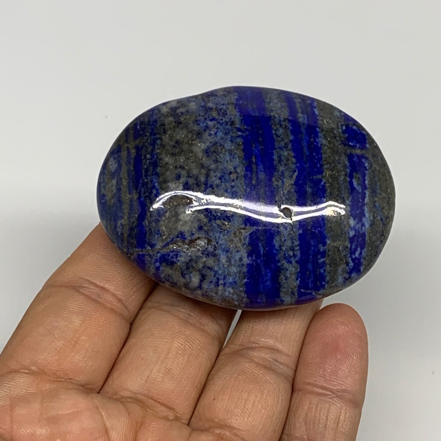 111.8g,2.4"x1.9"x0.9", Natural Lapis Lazuli Palm Stone @Afghanistan, B30336
