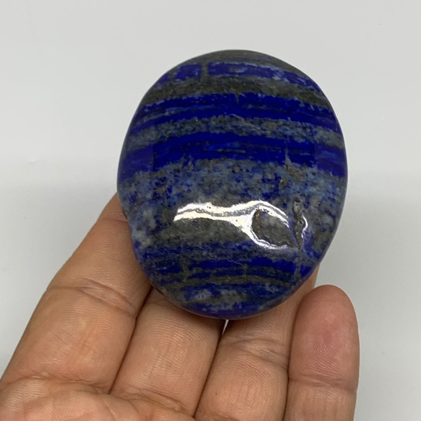 111.8g,2.4"x1.9"x0.9", Natural Lapis Lazuli Palm Stone @Afghanistan, B30336