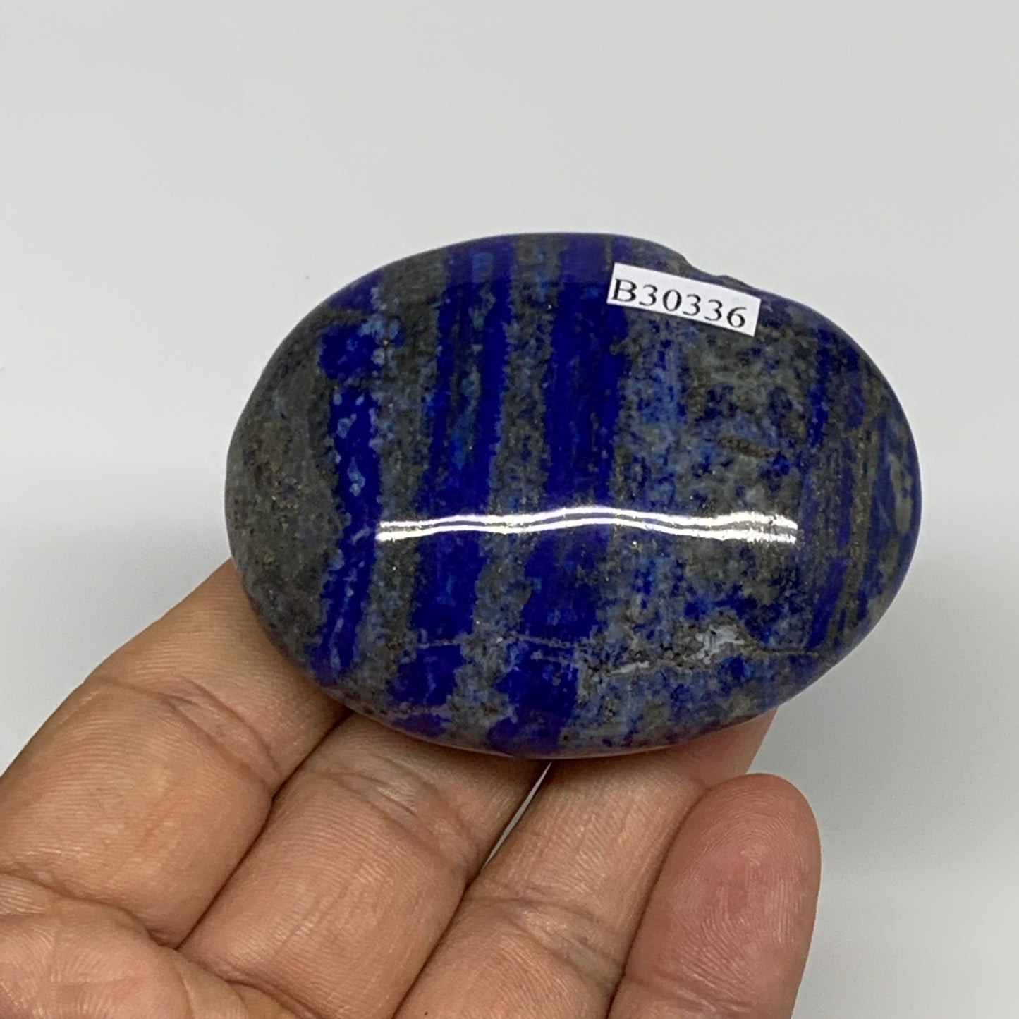 111.8g,2.4"x1.9"x0.9", Natural Lapis Lazuli Palm Stone @Afghanistan, B30336