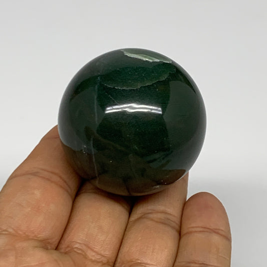 109g, 1.7"(42mm) Green Zade Stone Sphere Gemstone,Healing Crystal, B27159