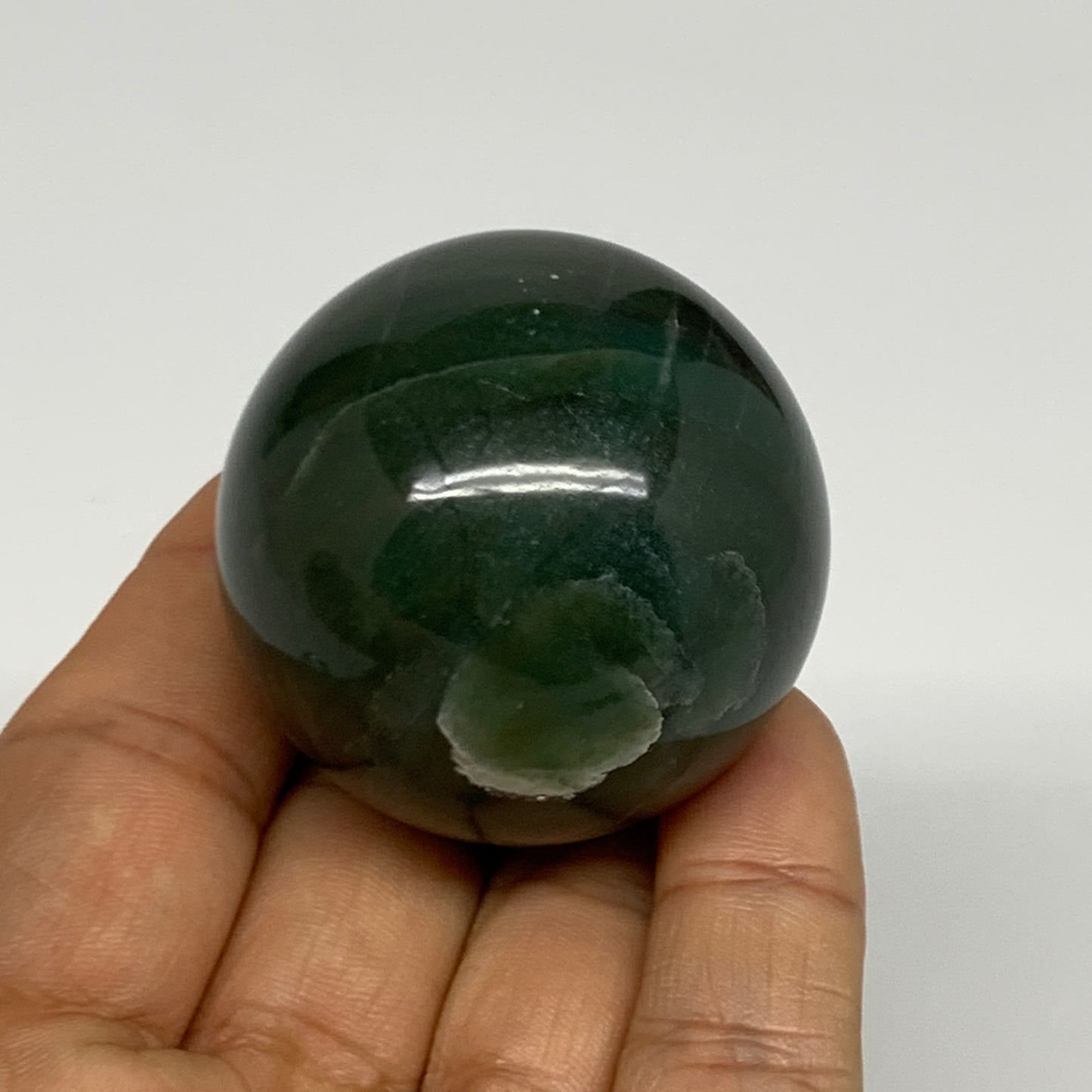 109g, 1.7"(42mm) Green Zade Stone Sphere Gemstone,Healing Crystal, B27159