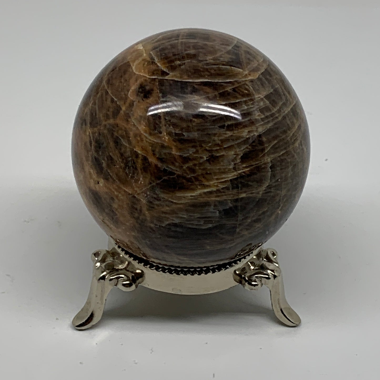 0.83 lbs, 2.6"(65mm), Black Moonstone Sphere Ball Gemstone Polished, B37525