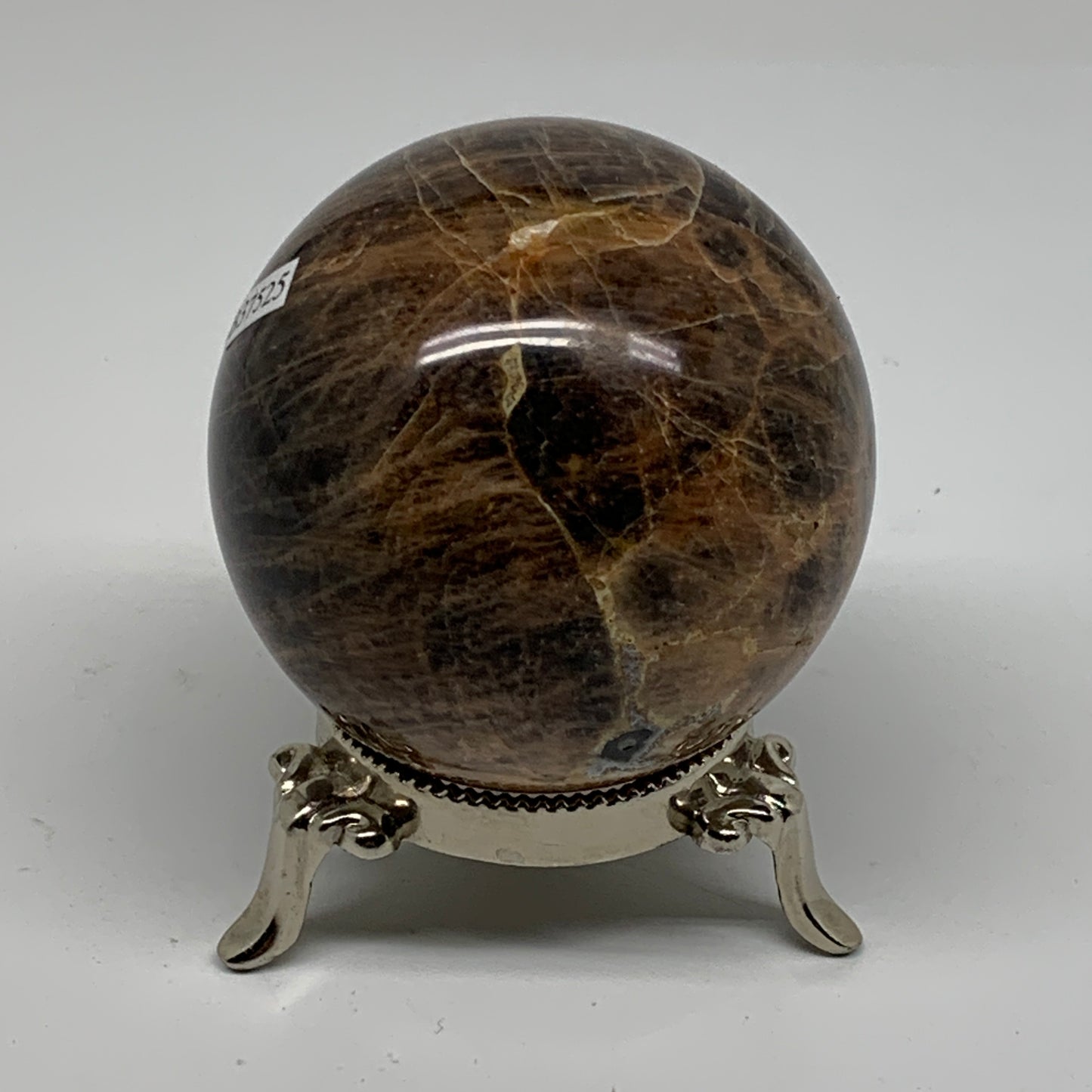 0.83 lbs, 2.6"(65mm), Black Moonstone Sphere Ball Gemstone Polished, B37525