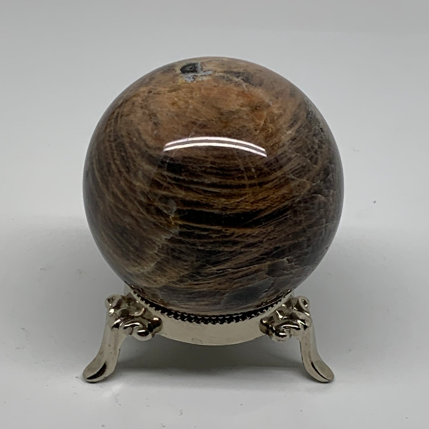 0.83 lbs, 2.6"(65mm), Black Moonstone Sphere Ball Gemstone Polished, B37525