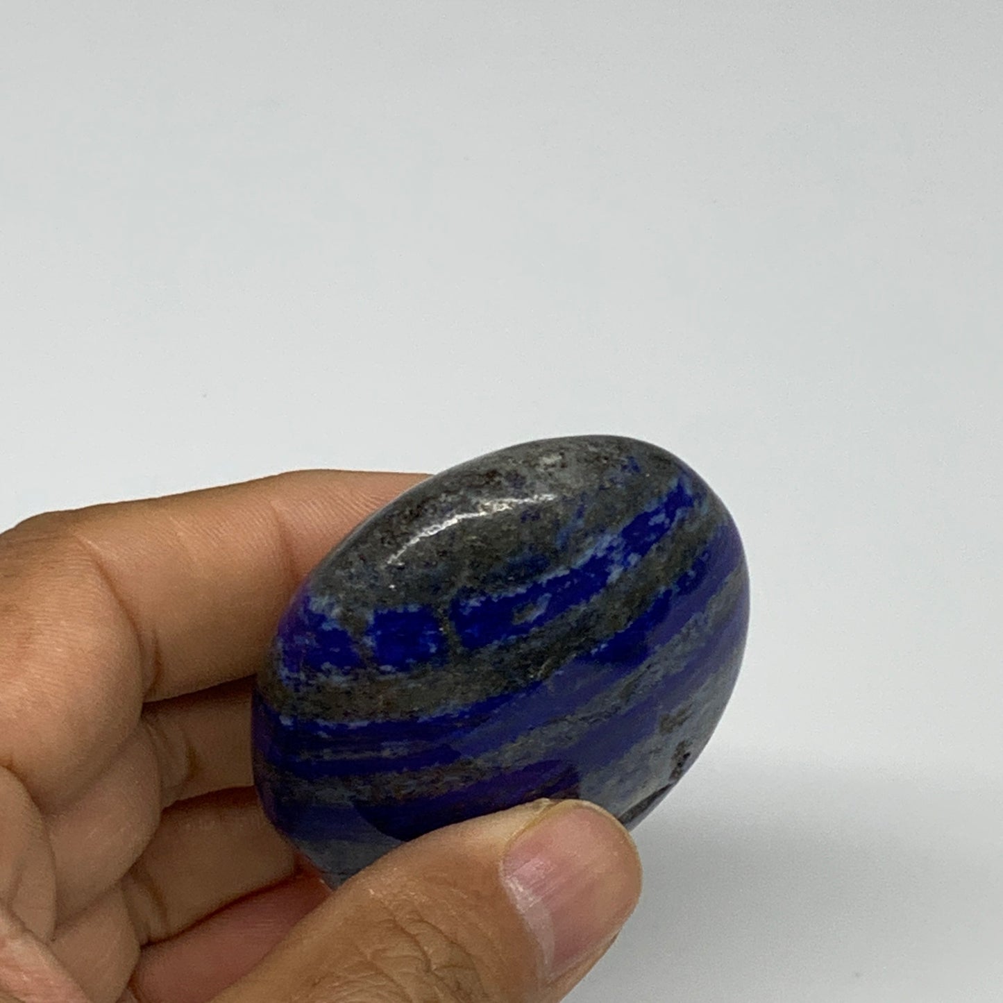 111.8g,2.4"x1.9"x0.9", Natural Lapis Lazuli Palm Stone @Afghanistan, B30336