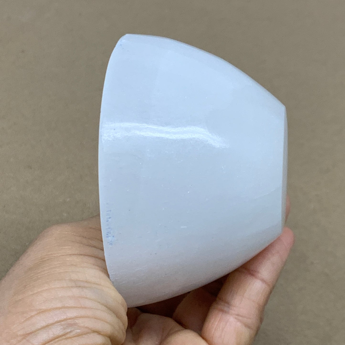 0.67 lbs, 3.2" Natural Round Selenite Bowl Crystals from Morocco, B35932