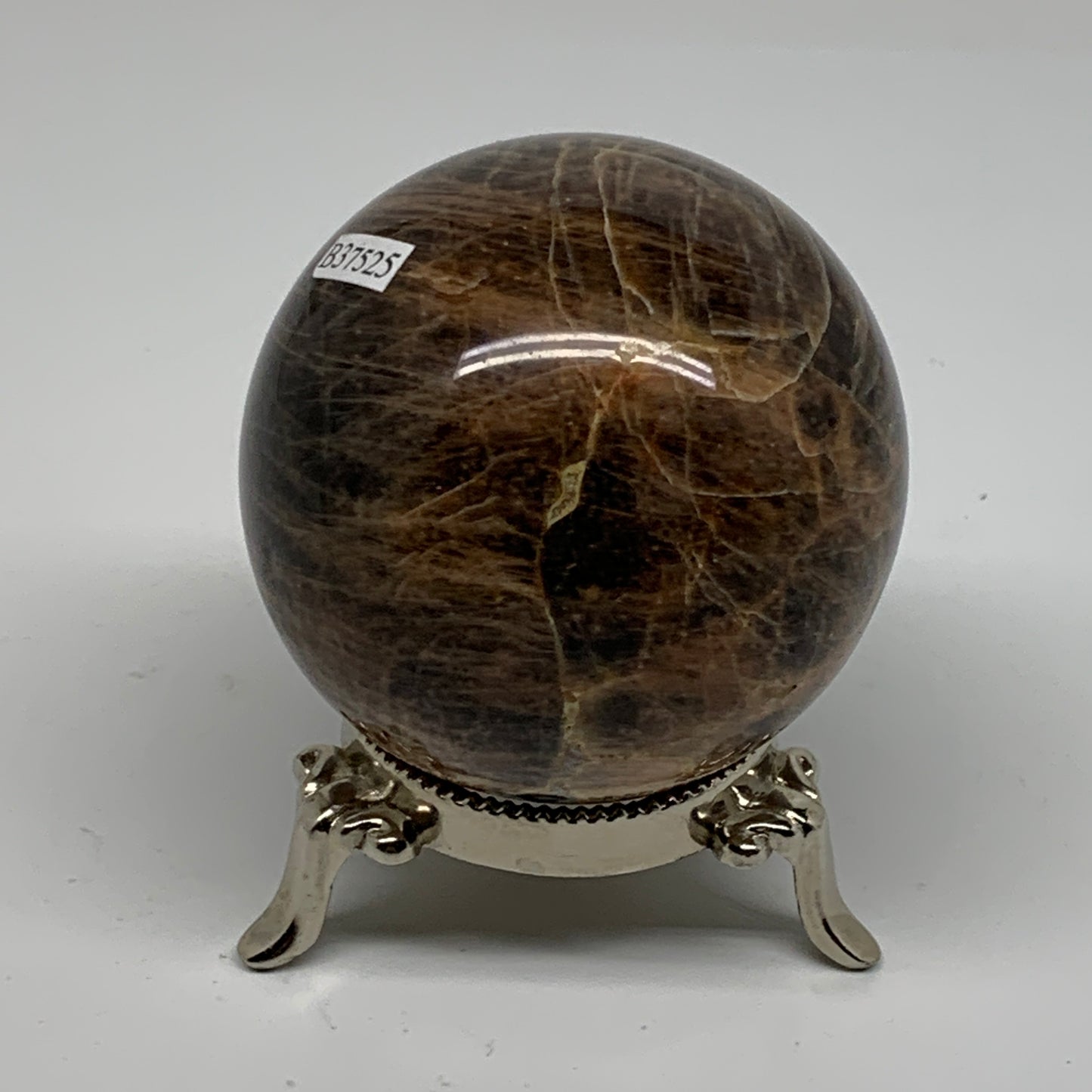 0.83 lbs, 2.6"(65mm), Black Moonstone Sphere Ball Gemstone Polished, B37525