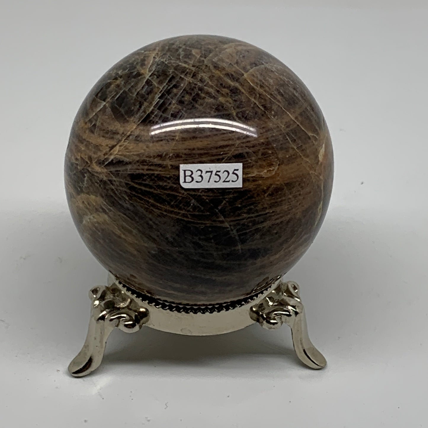 0.83 lbs, 2.6"(65mm), Black Moonstone Sphere Ball Gemstone Polished, B37525