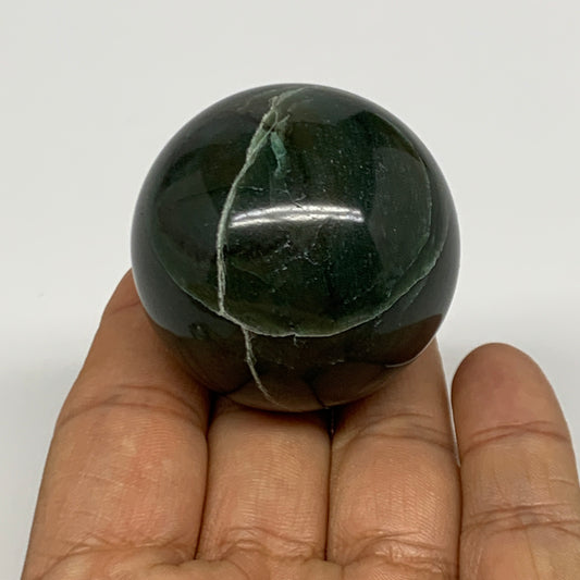 107.1g, 1.6"(41mm) Green Zade Stone Sphere Gemstone,Healing Crystal, B27160