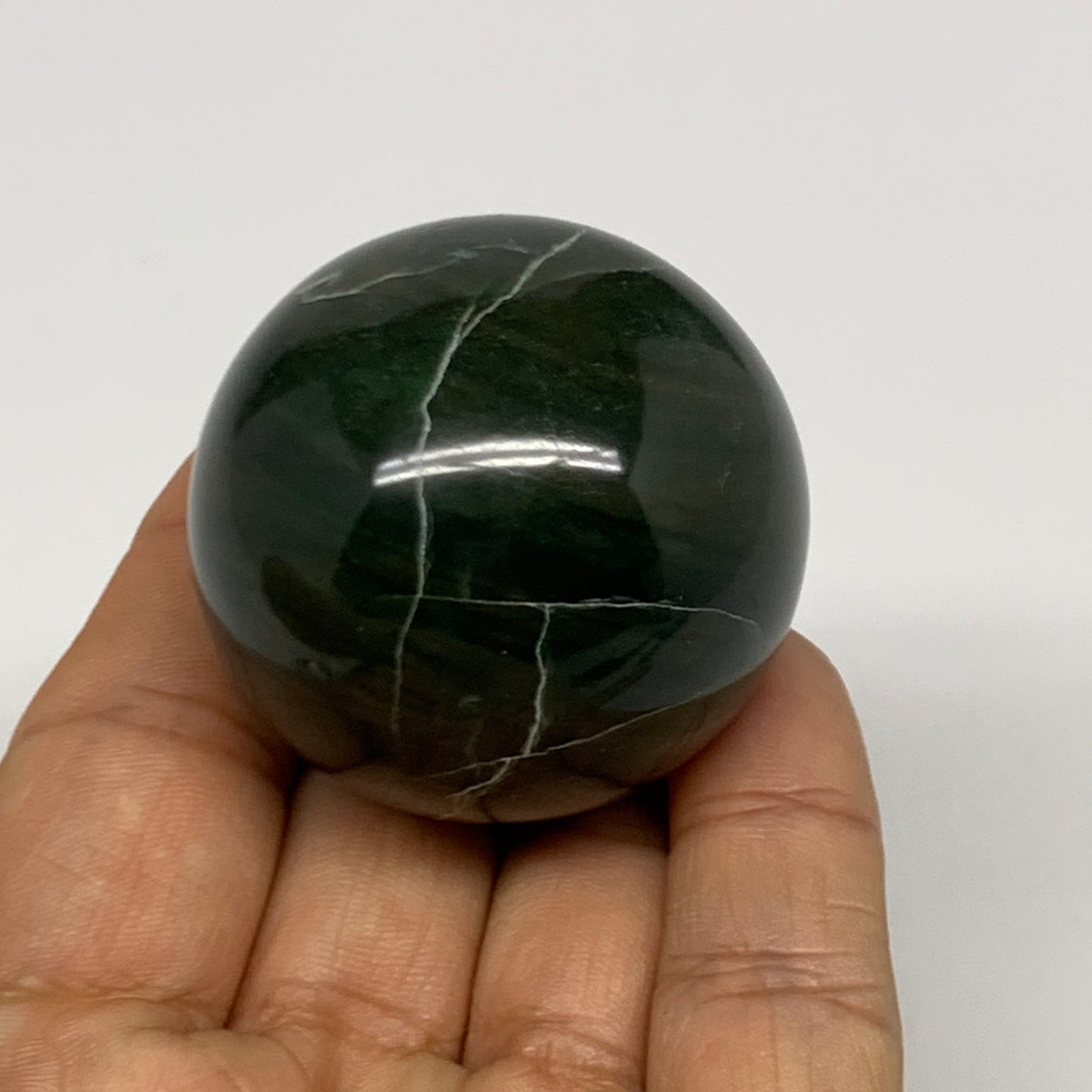 107.1g, 1.6"(41mm) Green Zade Stone Sphere Gemstone,Healing Crystal, B27160