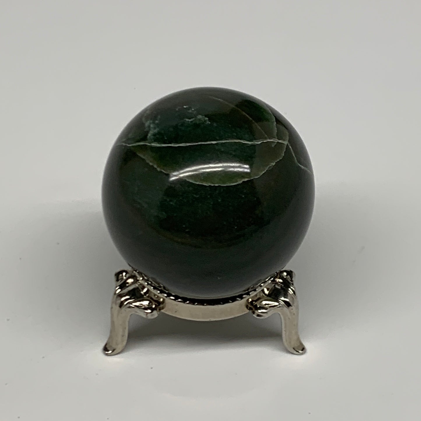 107.1g, 1.6"(41mm) Green Zade Stone Sphere Gemstone,Healing Crystal, B27160
