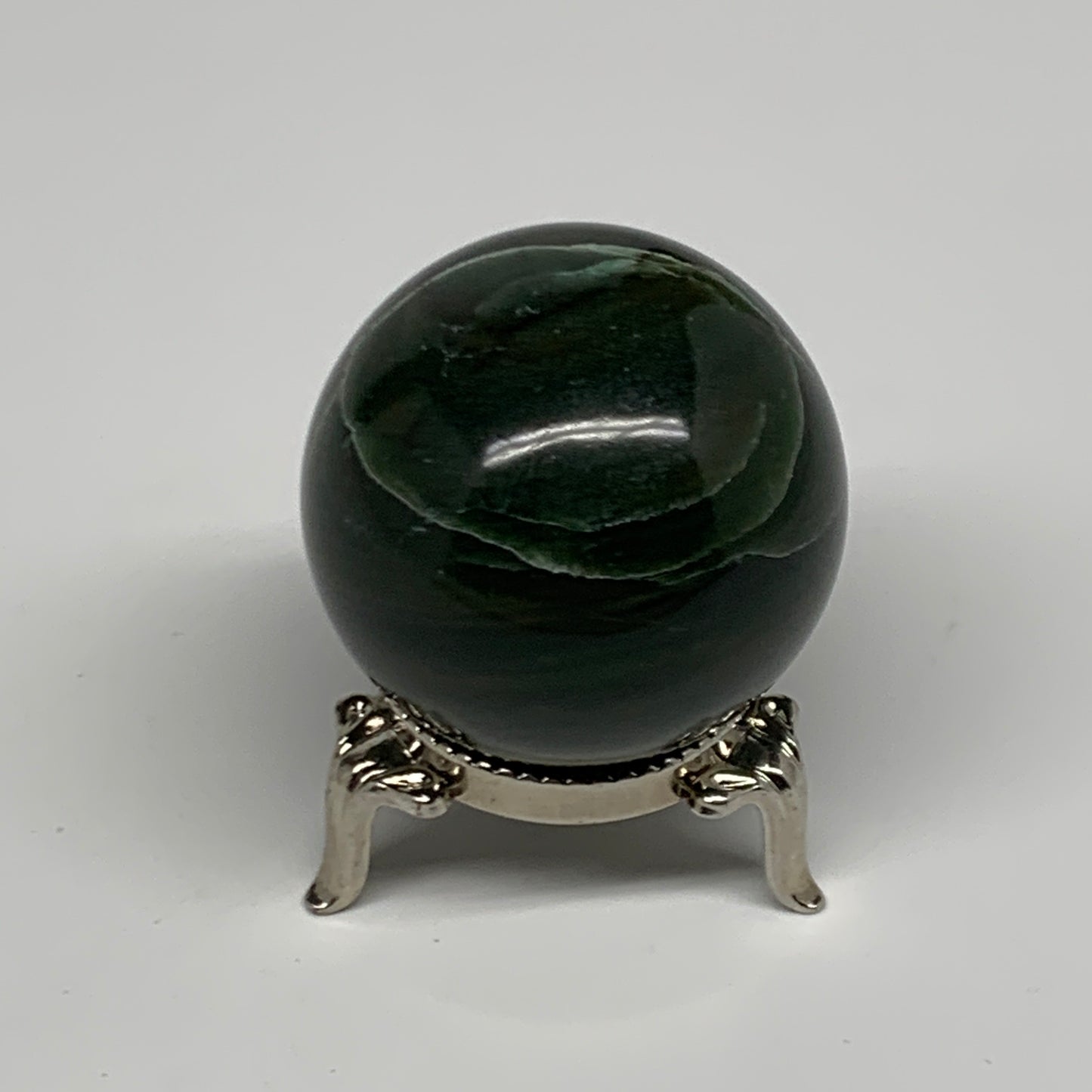 107.1g, 1.6"(41mm) Green Zade Stone Sphere Gemstone,Healing Crystal, B27160