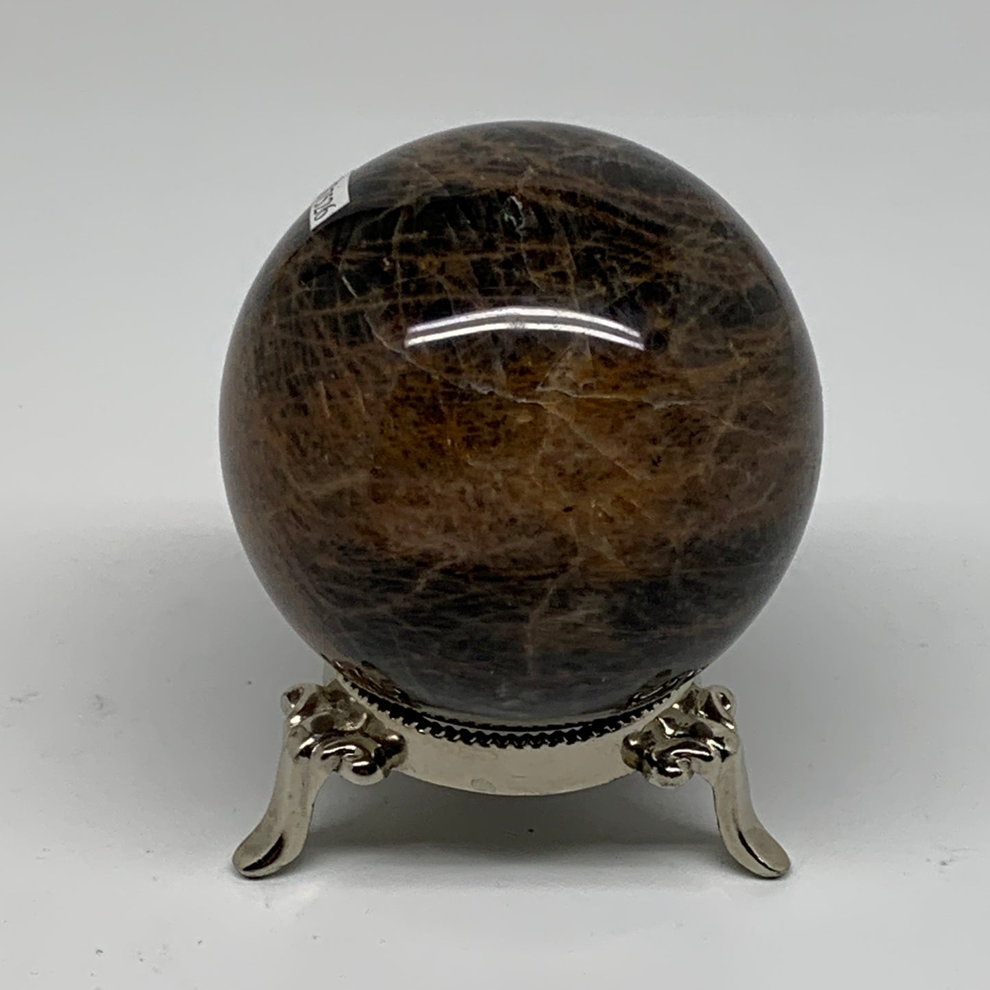 0.94 lbs, 2.7"(68mm), Black Moonstone Sphere Ball Gemstone Polished, B37526
