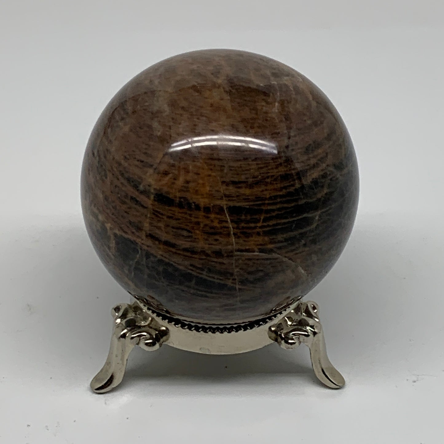 0.94 lbs, 2.7"(68mm), Black Moonstone Sphere Ball Gemstone Polished, B37526