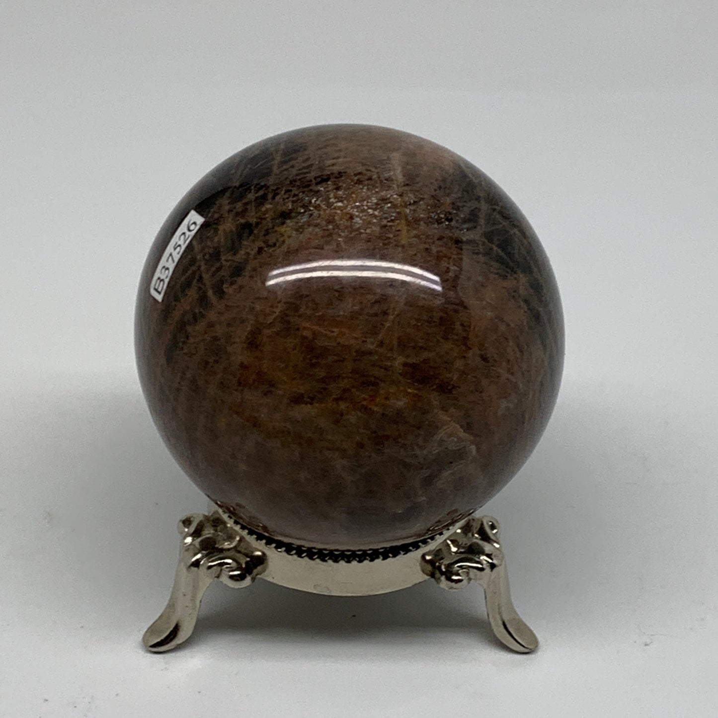 0.94 lbs, 2.7"(68mm), Black Moonstone Sphere Ball Gemstone Polished, B37526