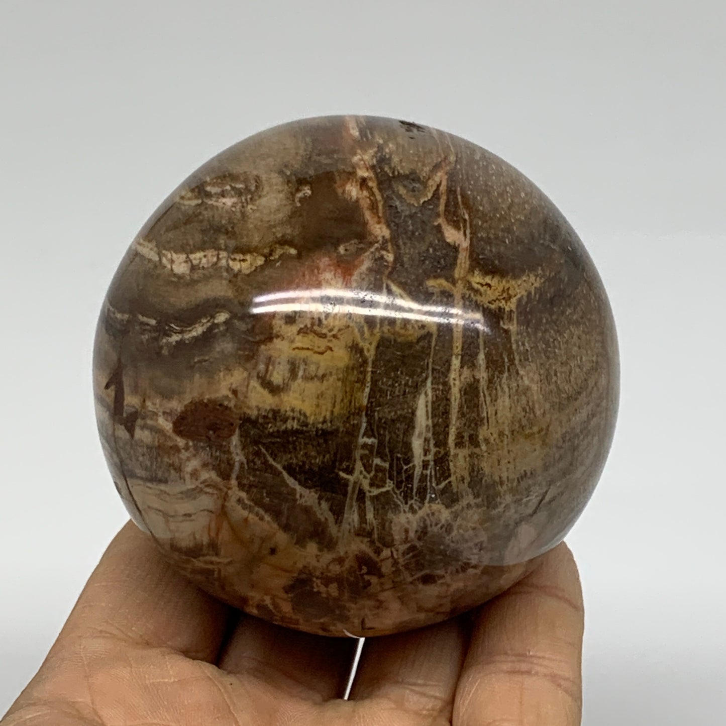 1.02 lbs, 2.7"(69mm), Black Moonstone Sphere Ball Gemstone Polished, B37527