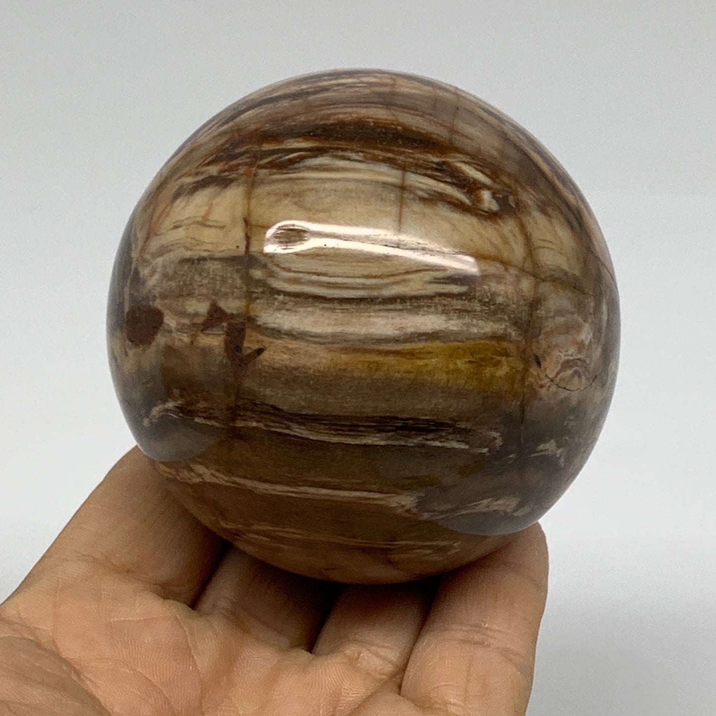 1.02 lbs, 2.7"(69mm), Black Moonstone Sphere Ball Gemstone Polished, B37527