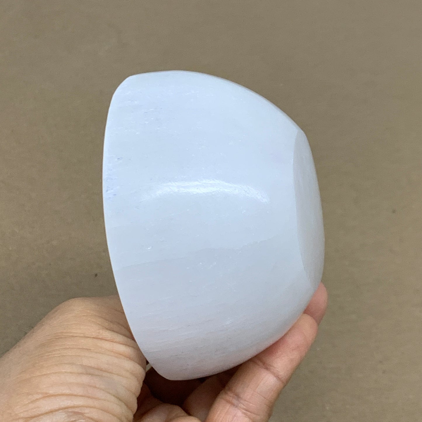 0.8 lbs, 3.3" Natural Round Selenite Bowl Crystals from Morocco, B35934