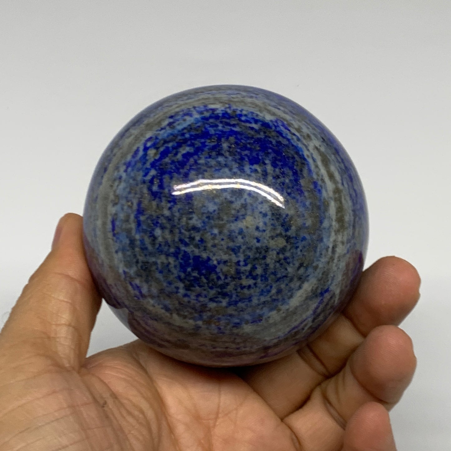 1.43 lbs, 2.9" (73mm), Lapis Lazuli Sphere Ball Gemstone @Afghanistan, B33163