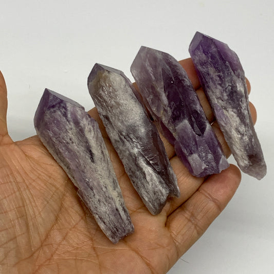 129.8g, 2.6" - 2.9", 4pcs, Amethyst Point Polished Rough lower part @Brazil, B28