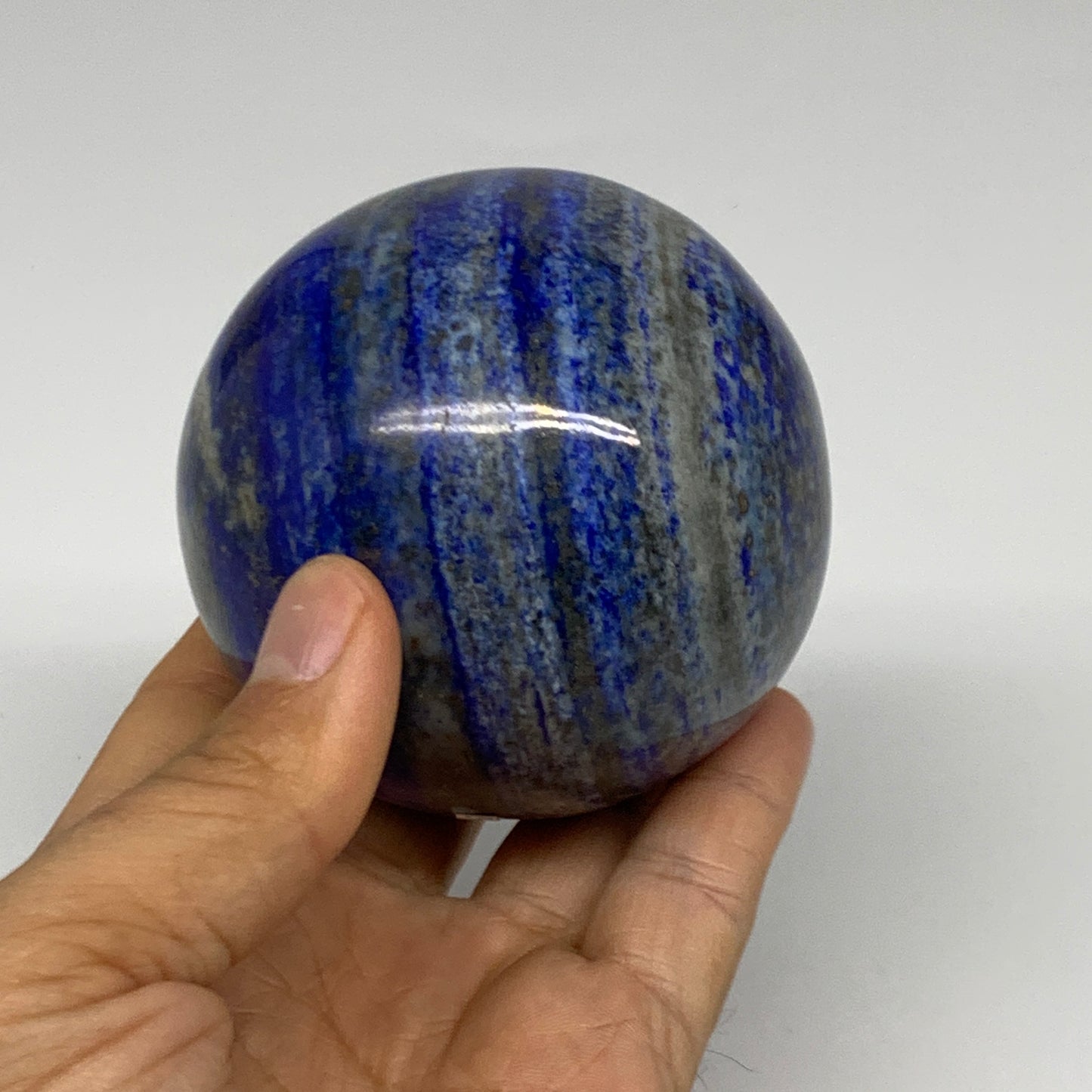 1.43 lbs, 2.9" (73mm), Lapis Lazuli Sphere Ball Gemstone @Afghanistan, B33163
