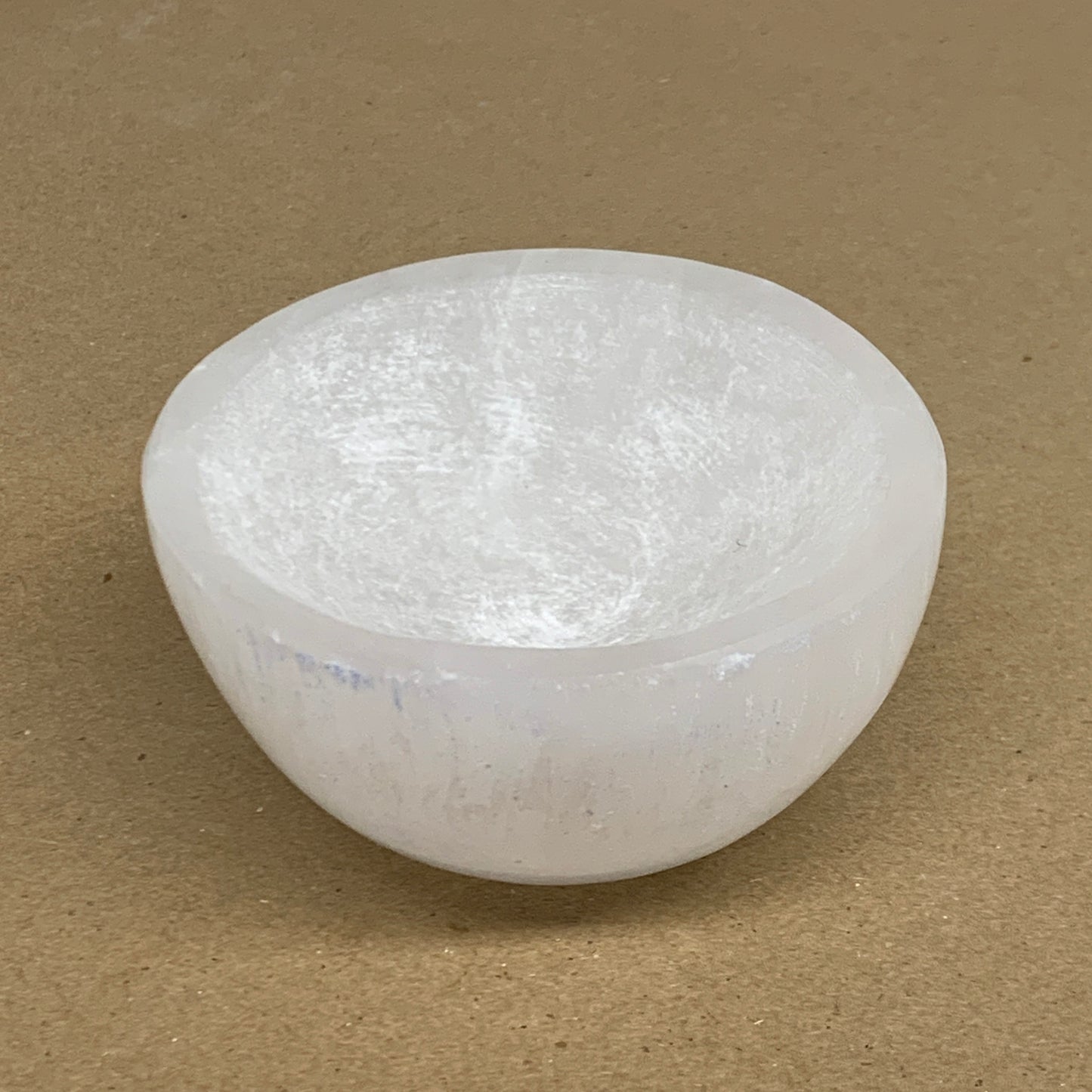 0.8 lbs, 3.3" Natural Round Selenite Bowl Crystals from Morocco, B35934