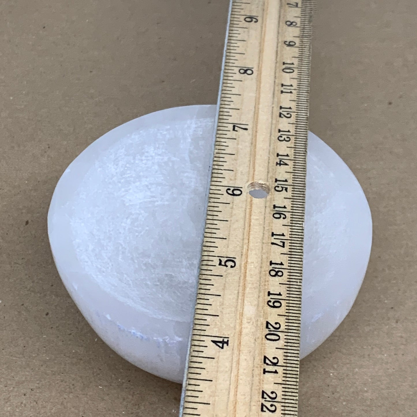 0.8 lbs, 3.3" Natural Round Selenite Bowl Crystals from Morocco, B35934