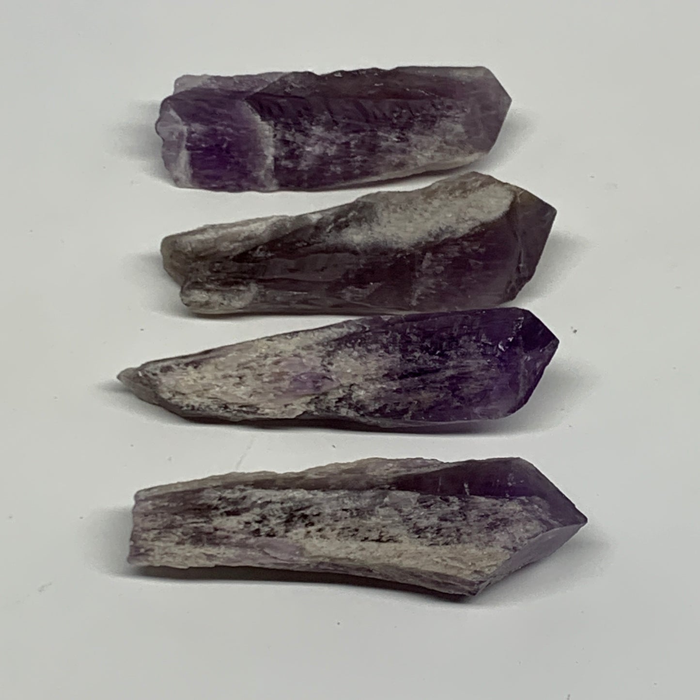 129.8g, 2.6" - 2.9", 4pcs, Amethyst Point Polished Rough lower part @Brazil, B28