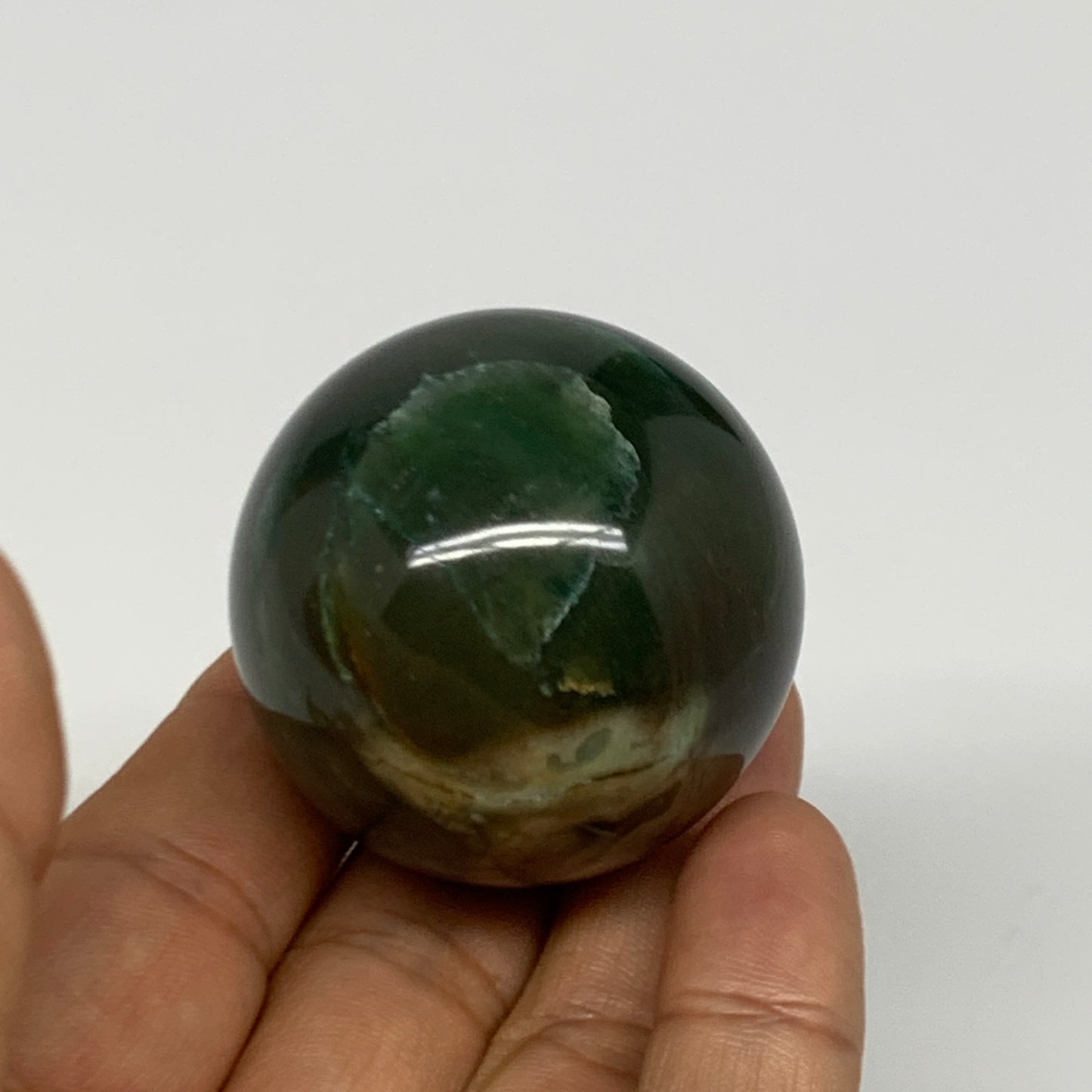 106.2g, 1.6"(42mm) Green Zade Stone Sphere Gemstone,Healing Crystal, B27163