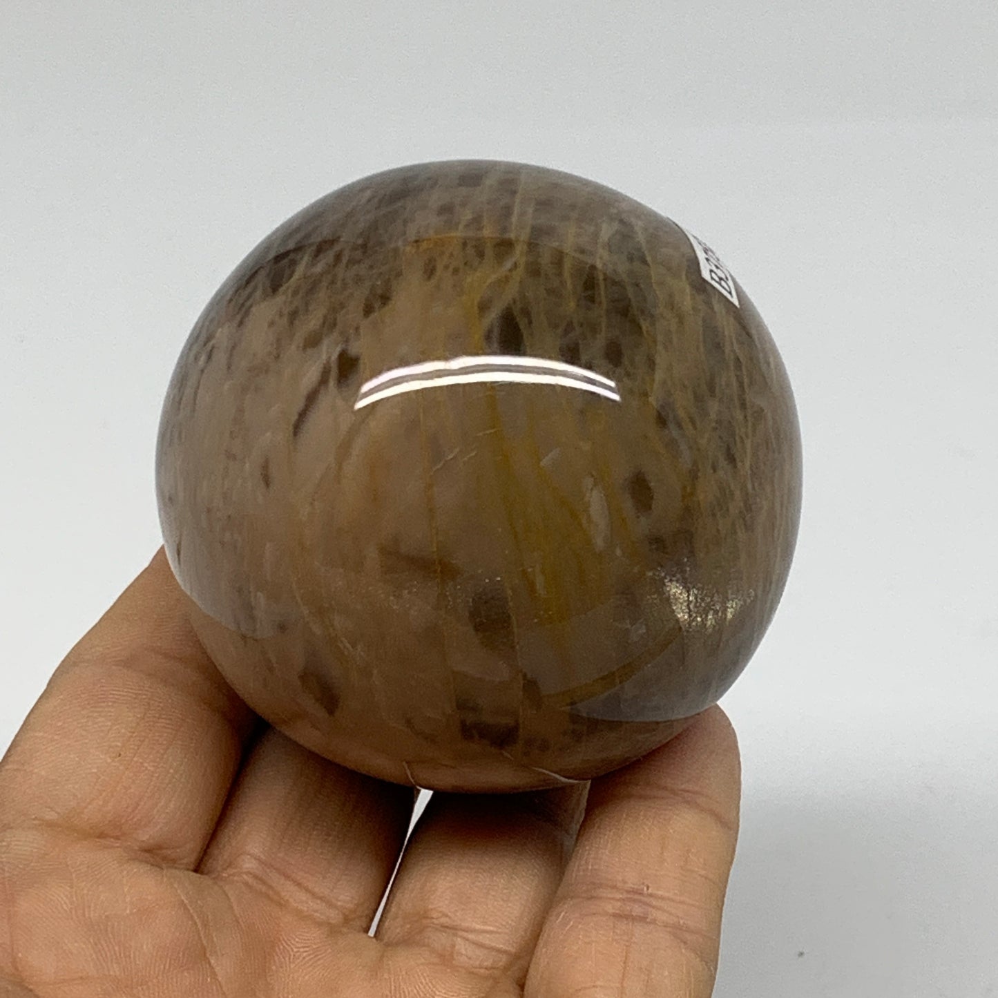0.65 lbs, 2.3"(58mm), Black Moonstone Sphere Ball Gemstone Polished, B37528