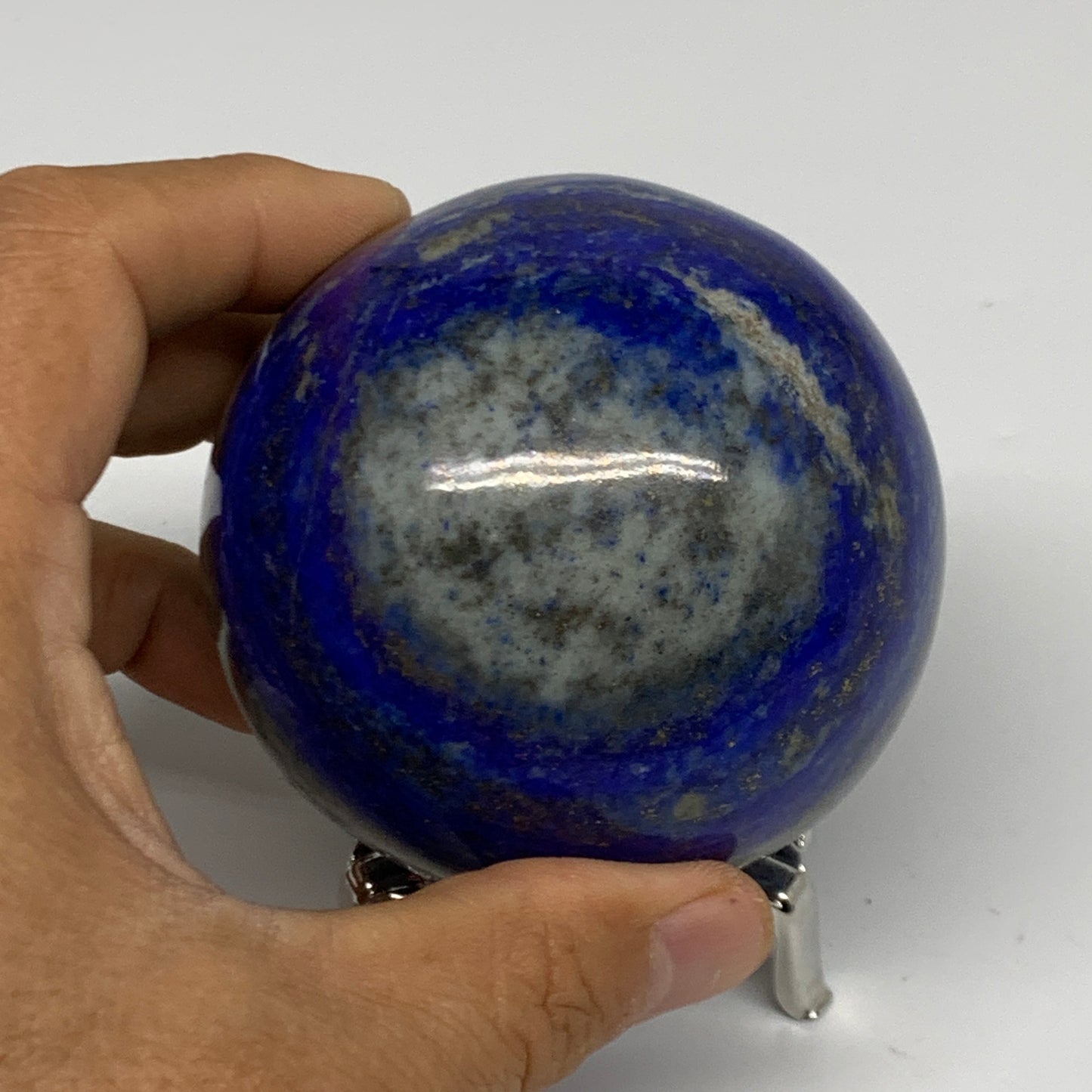 1.43 lbs, 2.9" (73mm), Lapis Lazuli Sphere Ball Gemstone @Afghanistan, B33163