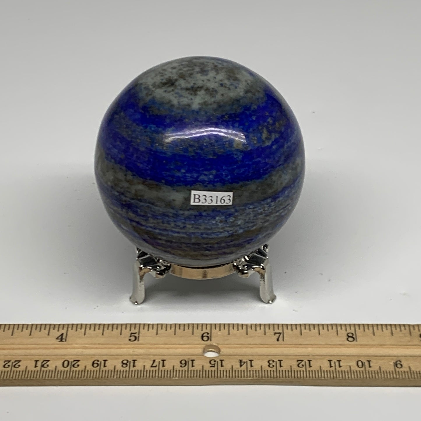 1.43 lbs, 2.9" (73mm), Lapis Lazuli Sphere Ball Gemstone @Afghanistan, B33163