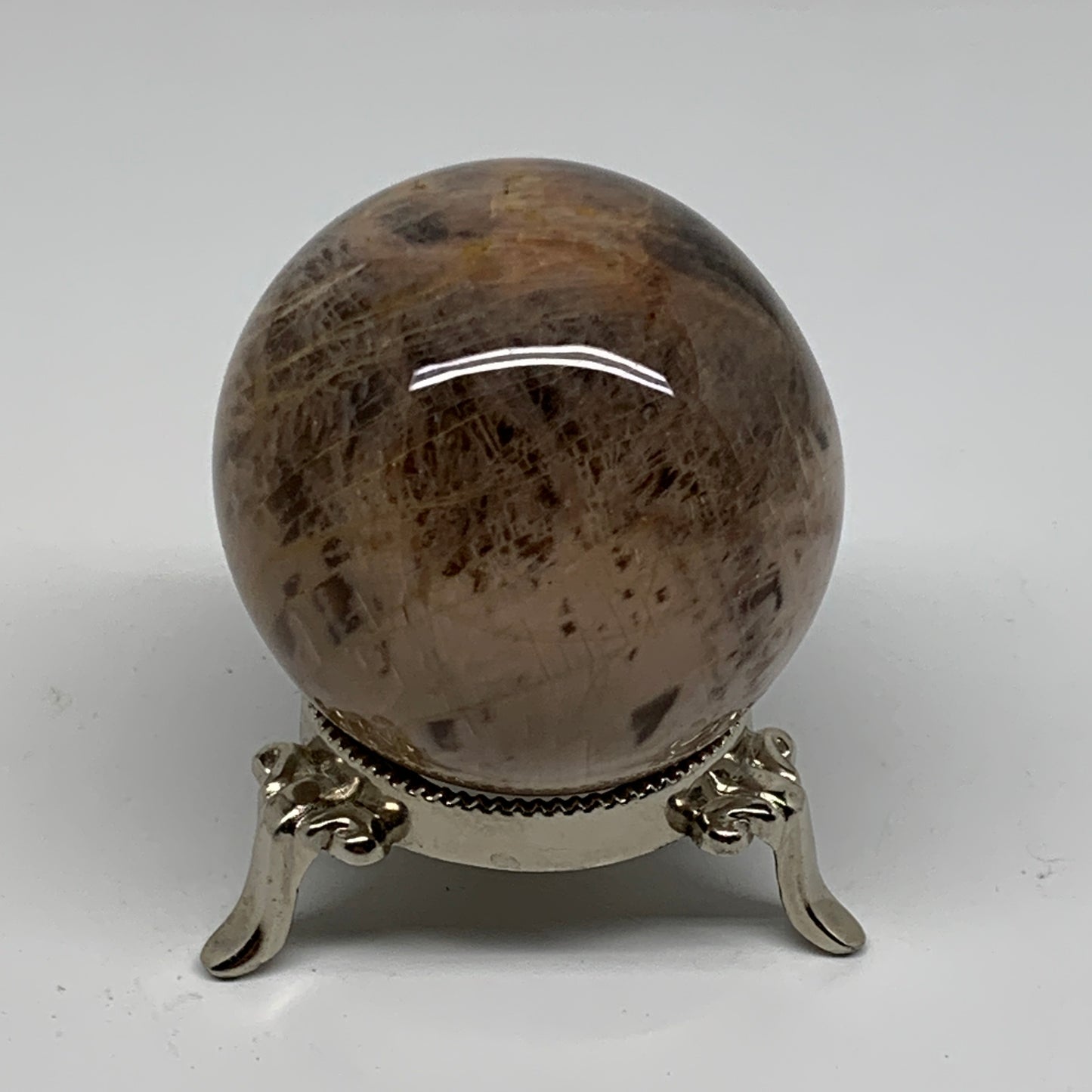 0.65 lbs, 2.3"(58mm), Black Moonstone Sphere Ball Gemstone Polished, B37528