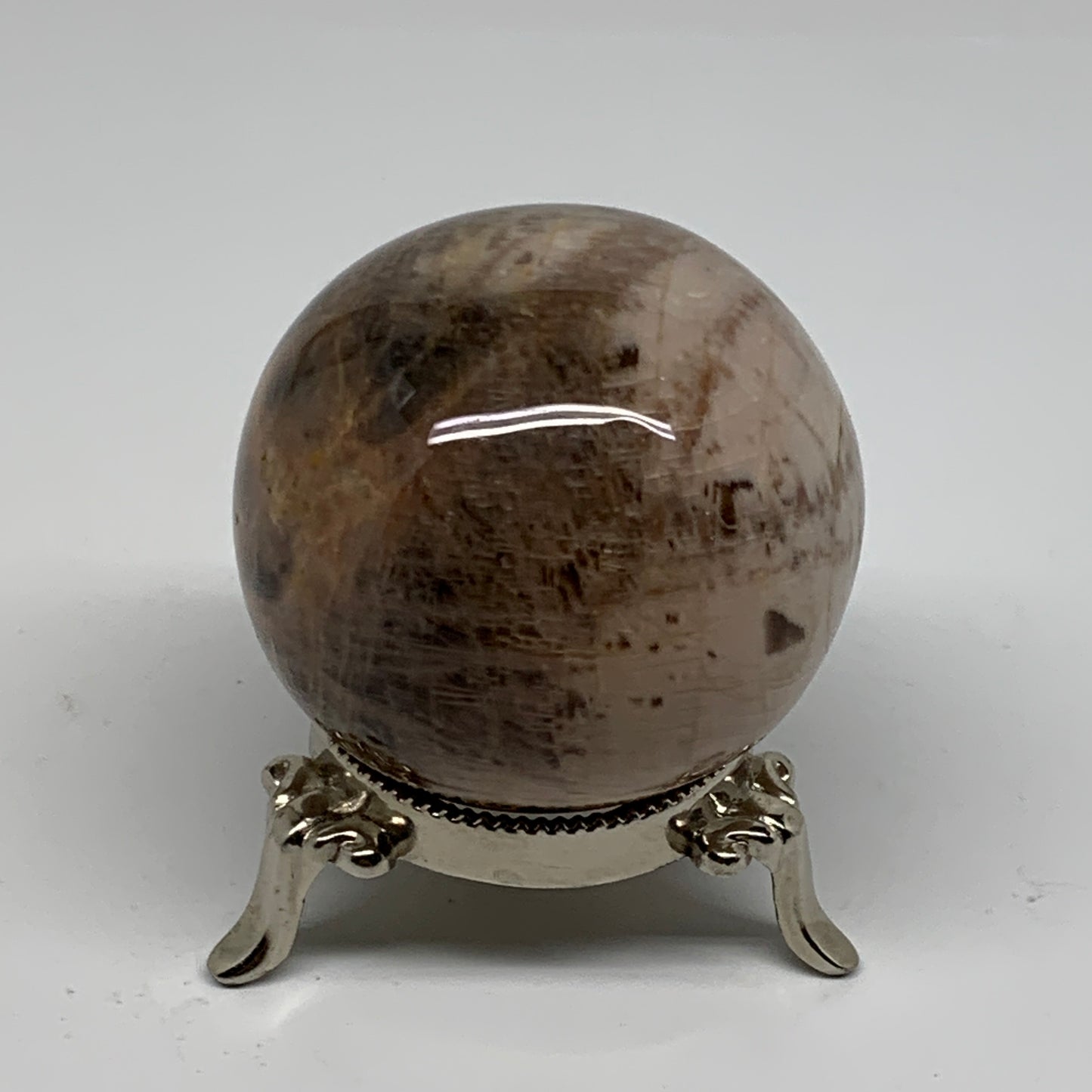 0.65 lbs, 2.3"(58mm), Black Moonstone Sphere Ball Gemstone Polished, B37528