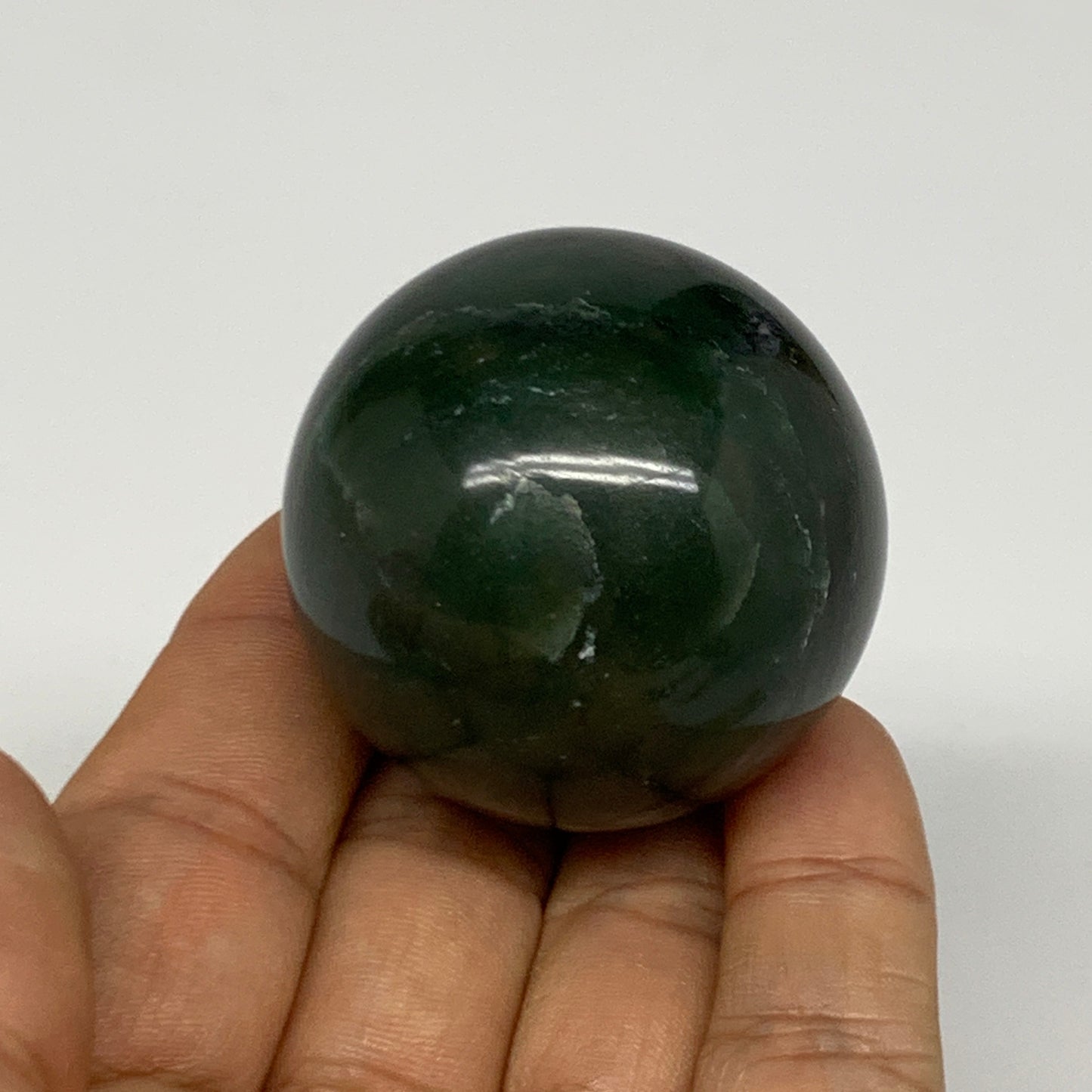 109g, 1.7"(42mm) Green Zade Stone Sphere Gemstone,Healing Crystal, B27164